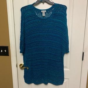 Blue Crocheted  like Catherine’s Blouse sz 22/24